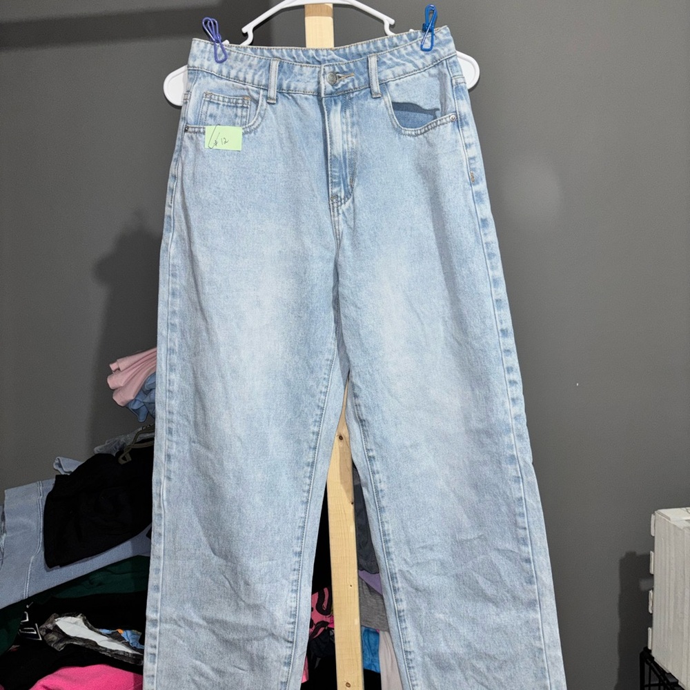 SHEIN Light Blue Denim Pants